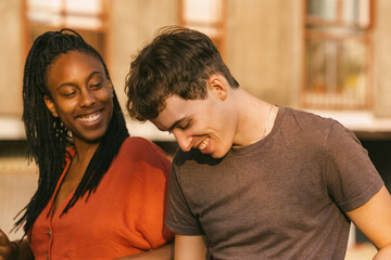 Portrait Of Young Couple Smiling