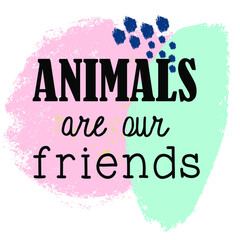 Vegan quote. Hand lettering illustration for your design