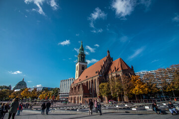 St. Mary's Church or Marienkirche in German near Alexanderplatz in central Berlin, Germany.