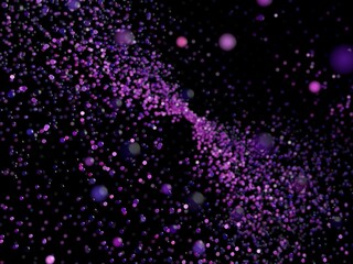 3d visualisation of randomly distributed purple balls in space.