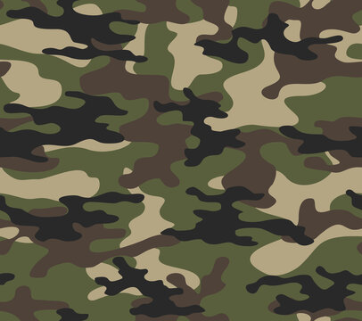 
Army camo seamless pattern vector texture modern background on textile