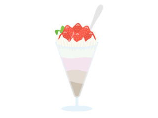 生クリームパフェのイラスト
