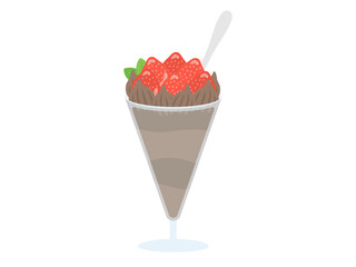 チョコレートパフェのイラスト