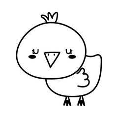 Cute chicken cartoon line style icon design, Animal zoo life nature and character theme Vector illustration