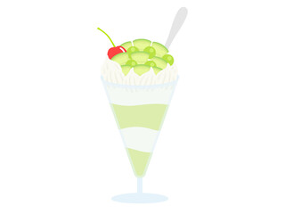生クリームパフェのイラスト