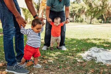 Fathers Walk with Kids