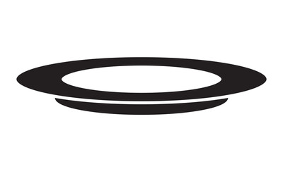 Dinner plate or dinnerware flat icon for apps or websites