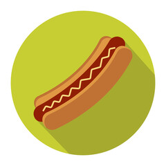 Hot Dog sausage or hotdog flat vector icon for apps and websites