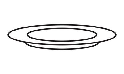 Dinner plate or dishware line art icon for apps or websites