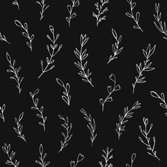 Seamless vector pattern of abstract floral elements. Background for greeting card, website, printing on fabric, gift wrap, postcard and wallpapers. 