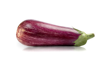 fresh pink eggplant on a white background