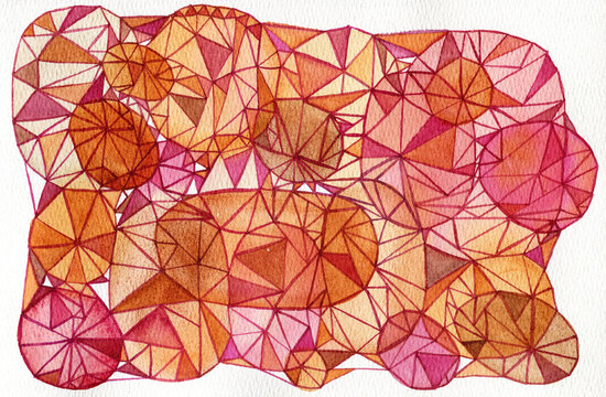 Autumn palette abstract watercolor art
