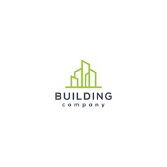 Fototapeta premium minimalist building logo made with lines.