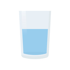 Glass with water isolated vector illustration on white background
