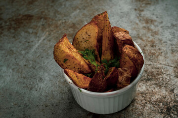 Rustic French Fries on Tray