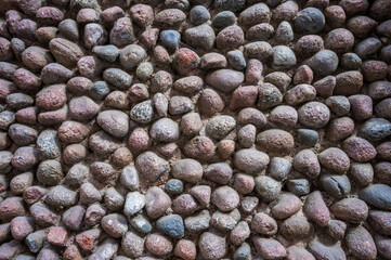 Abstract background of round cobblestones