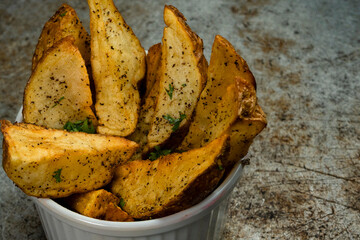 Rustic French Fries on Tray