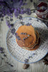 Top view on stack of pancakes