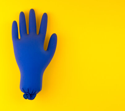 Inflated Medical Latex Glove. Healthcare And Medicine Concept