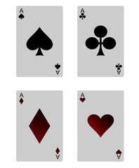 Isolated vector playing cardson white background.