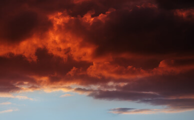 Twilight colorful sky and clouds