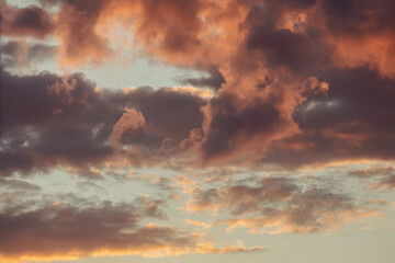 Fototapeta premium Twilight colorful sky and clouds