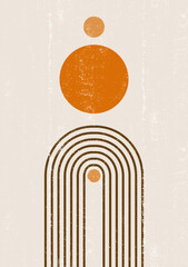 Burnt orange Sun print boho minimalist printable wall art