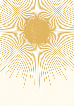 Sun print boho minimalist printable wall art