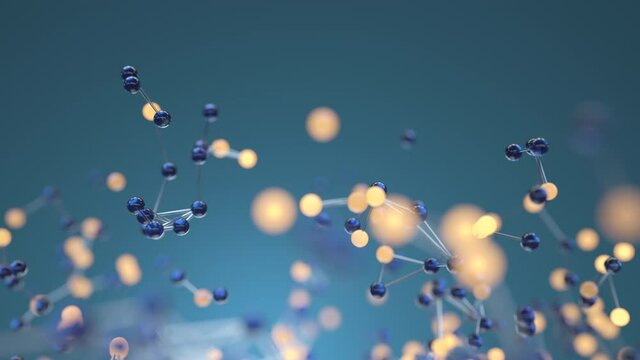 Blue biology grid with connect constrains, 3d rendering.
