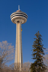 Ride to the top elevator of the Skylon Tower at Niagara Falls Canada in winter