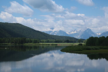 Obraz na płótnie Canvas Reflective lake water in Wyoming