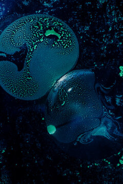 Abstract background with chlorophyll under UV light