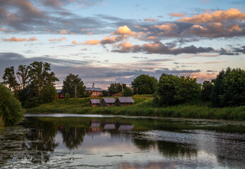 Russia, Suzdal - July 2018. Lakes and ponds of the old city of Suzdal.