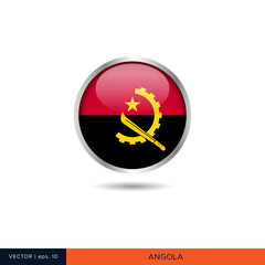 Angola round flag vector design.