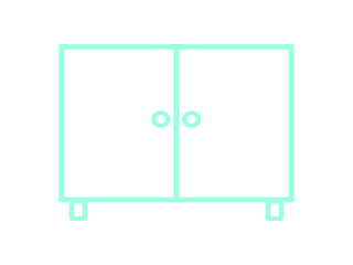 vector icon, chest of drawers, wardrobe, in flat style, illustration.