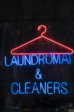 Laundromat and Cleaners sign