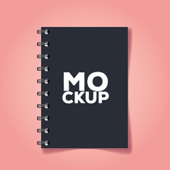 corporate identity branding mockup, mockup with notebook of cover black color