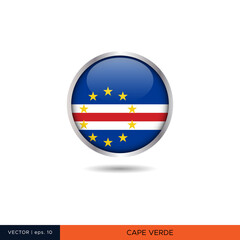 Cape Verde round flag vector design.