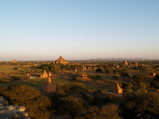 Obraz premium Sunset in bagan myanmar