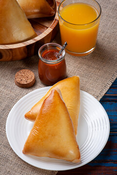 .Meat sfiha. Typical Arabic dish that has been adapted for Brazilian cuisine. Top view