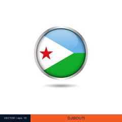 Djibouti round flag vector design.