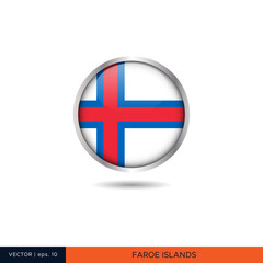 Faroe Islands round flag vector design.