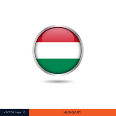 Hungary round flag vector design.