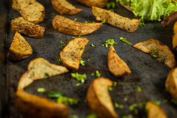 Rustic French Fries on Tray