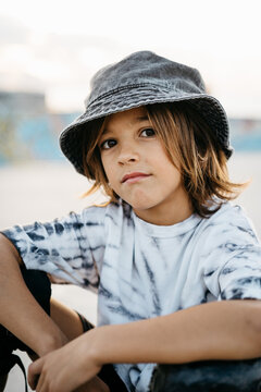 Portrait of a beautiful kid with a hat