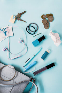 various items in a woman's handbag
