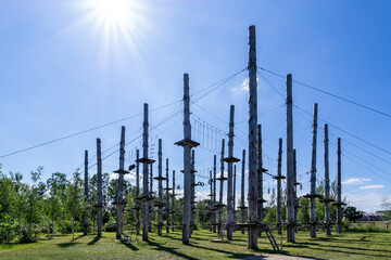 high rope course in the municipal park of Norderstedt, Germany