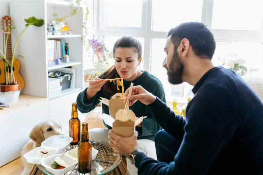 Young couple at home