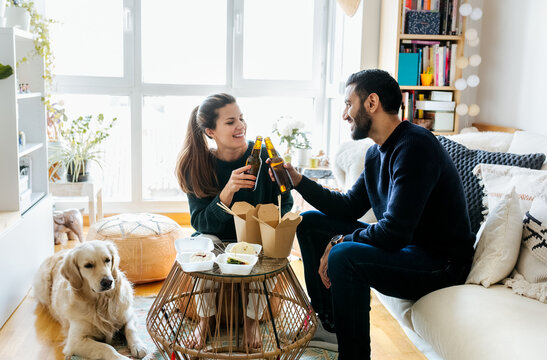 Young couple at home