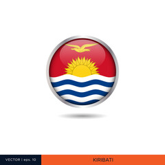 Obraz premium Kiribati round flag vector design.